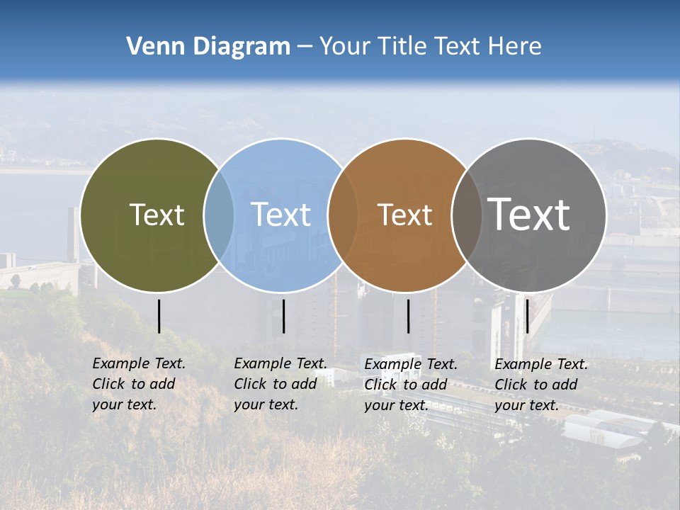 A Power Plant On A Hill Overlooking A Body Of Water PowerPoint Template