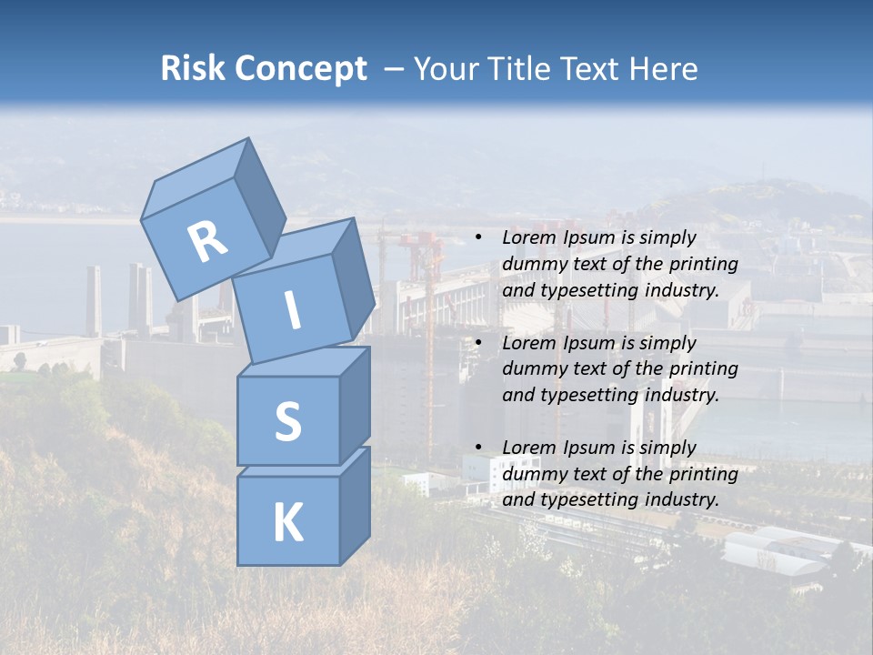 A Power Plant On A Hill Overlooking A Body Of Water PowerPoint Template