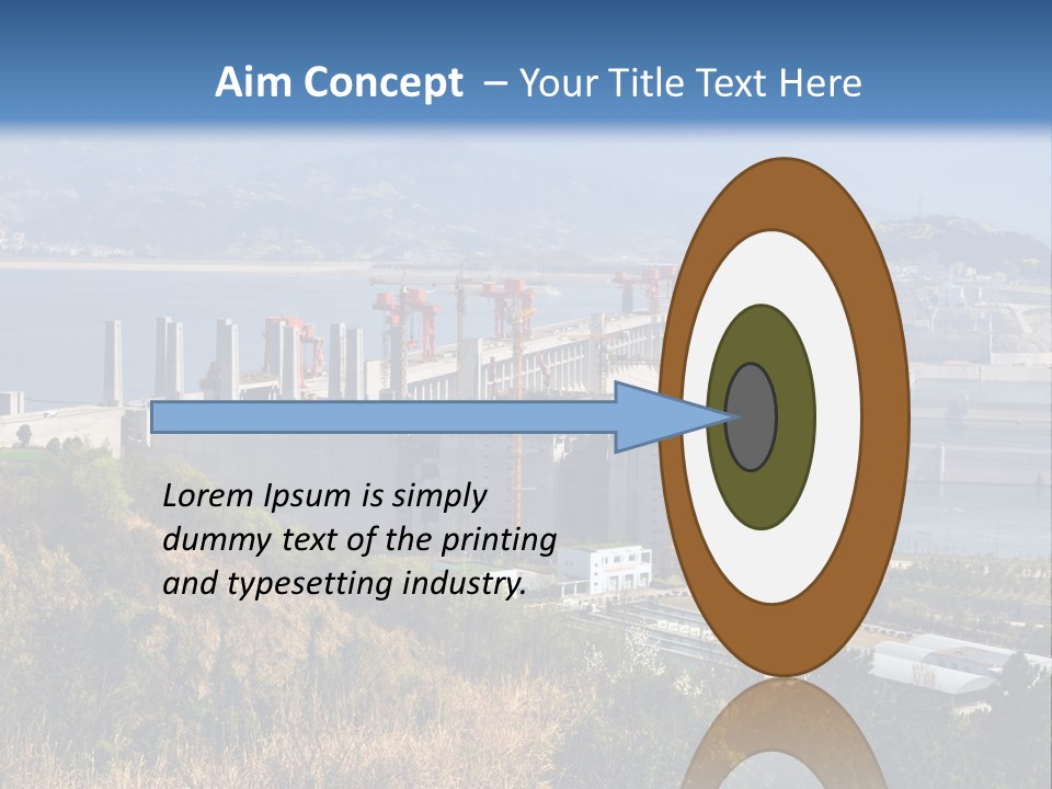 A Power Plant On A Hill Overlooking A Body Of Water PowerPoint Template