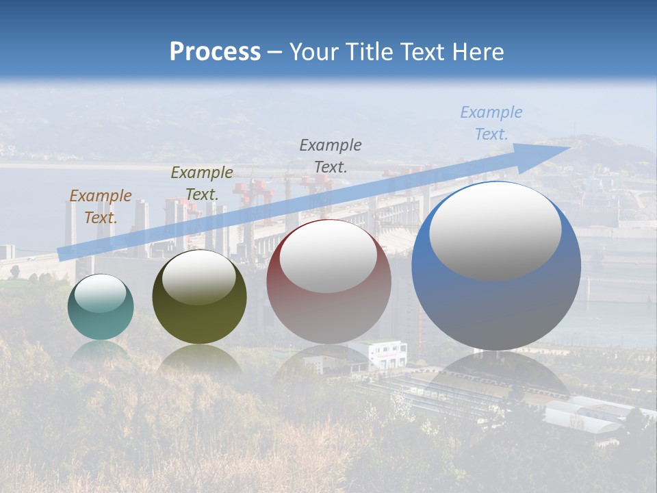 A Power Plant On A Hill Overlooking A Body Of Water PowerPoint Template