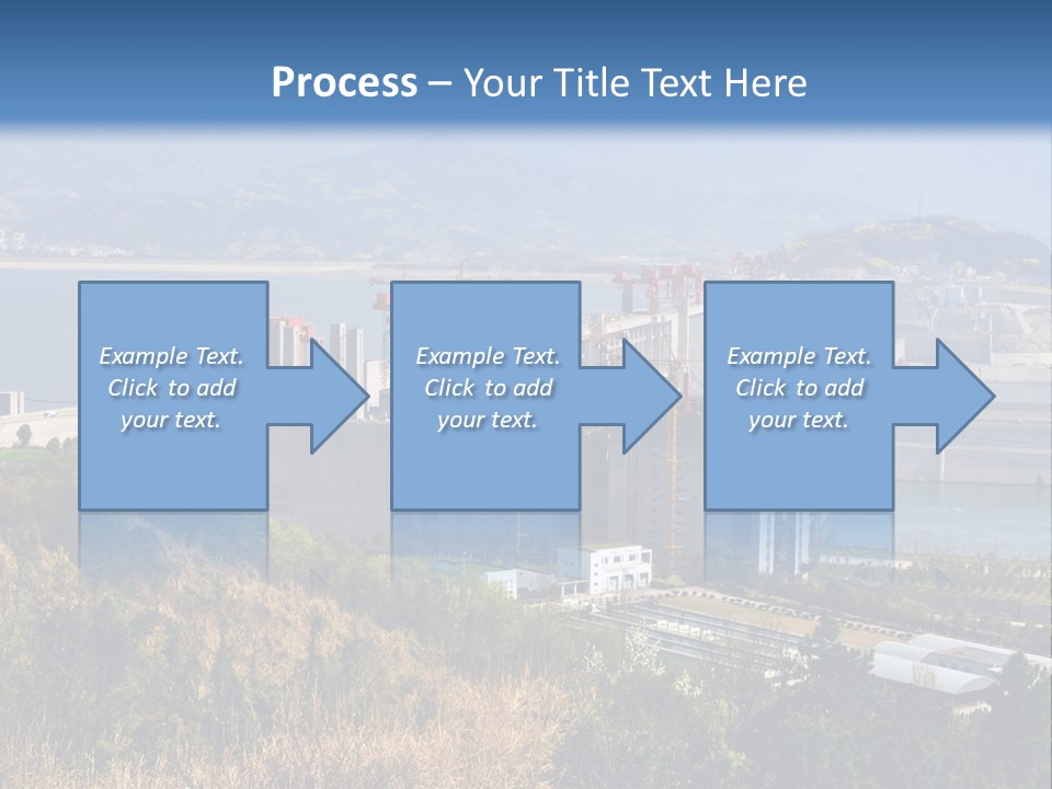 A Power Plant On A Hill Overlooking A Body Of Water PowerPoint Template