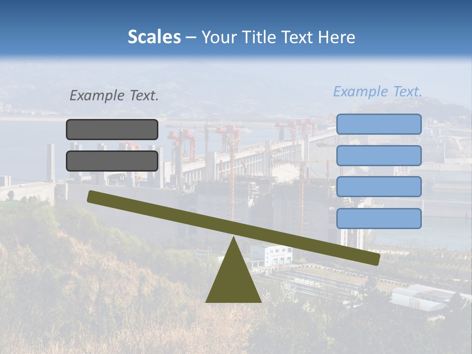A Power Plant On A Hill Overlooking A Body Of Water PowerPoint Template