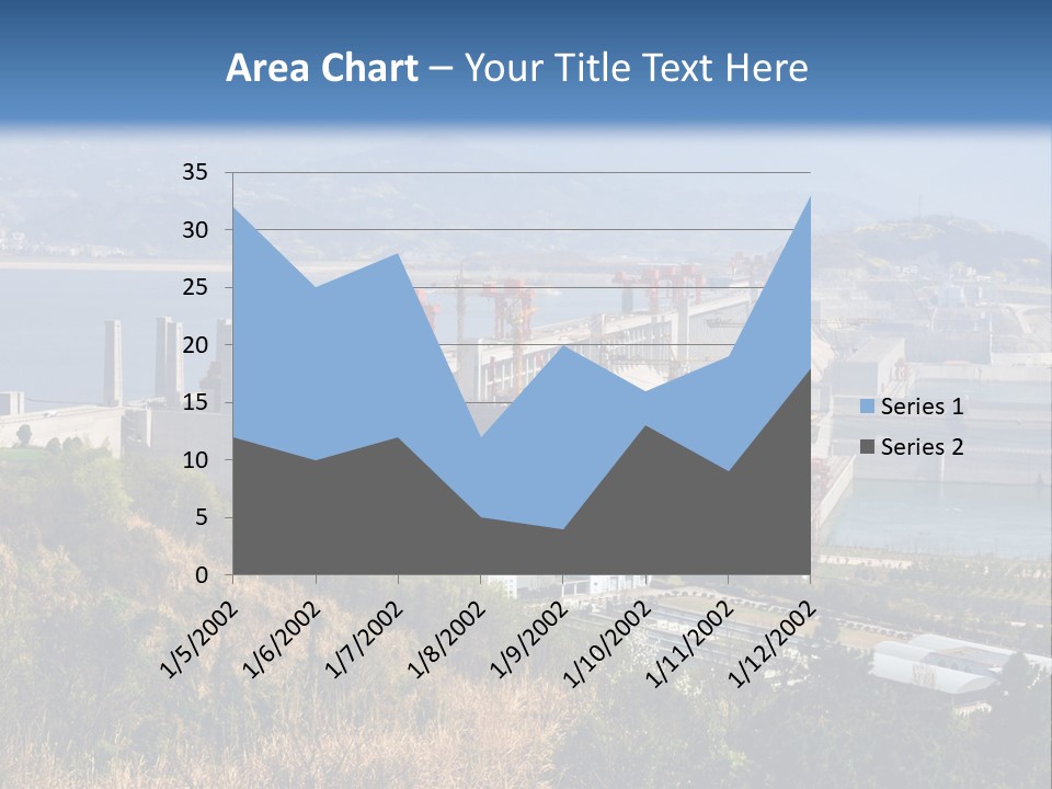 A Power Plant On A Hill Overlooking A Body Of Water PowerPoint Template