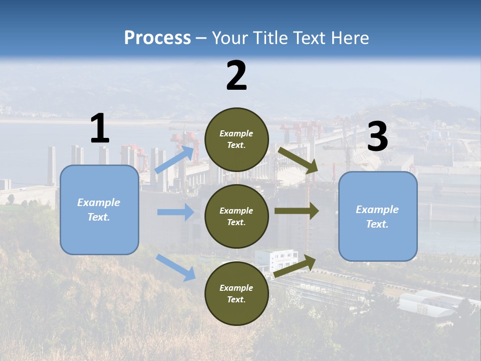 A Power Plant On A Hill Overlooking A Body Of Water PowerPoint Template
