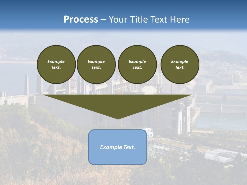A Power Plant On A Hill Overlooking A Body Of Water PowerPoint Template