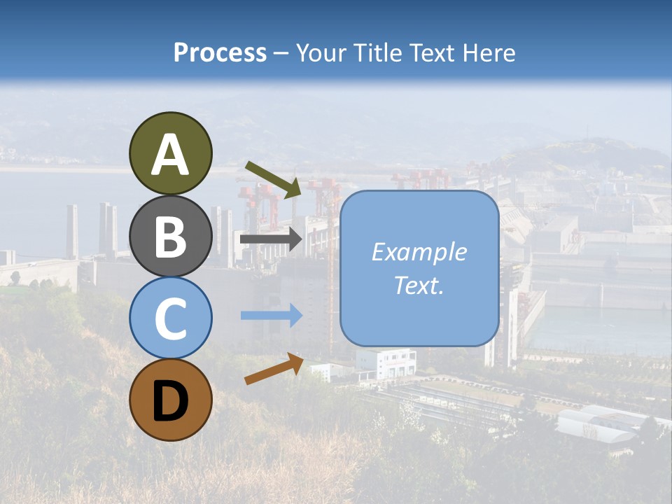 A Power Plant On A Hill Overlooking A Body Of Water PowerPoint Template