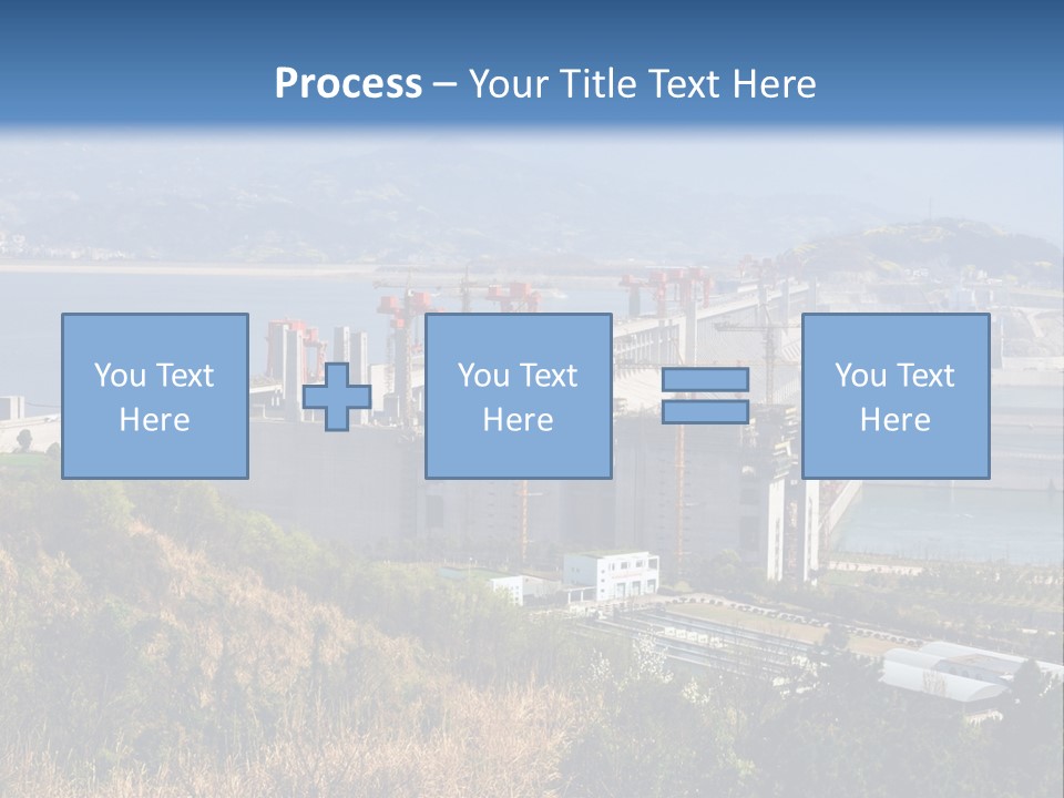 A Power Plant On A Hill Overlooking A Body Of Water PowerPoint Template
