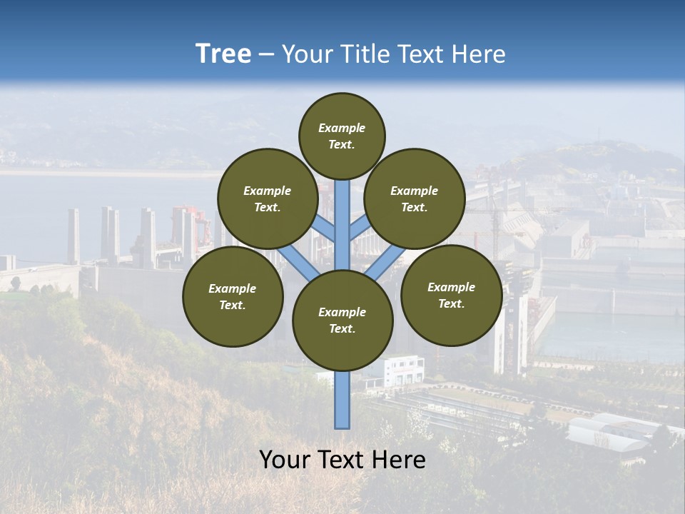 A Power Plant On A Hill Overlooking A Body Of Water PowerPoint Template