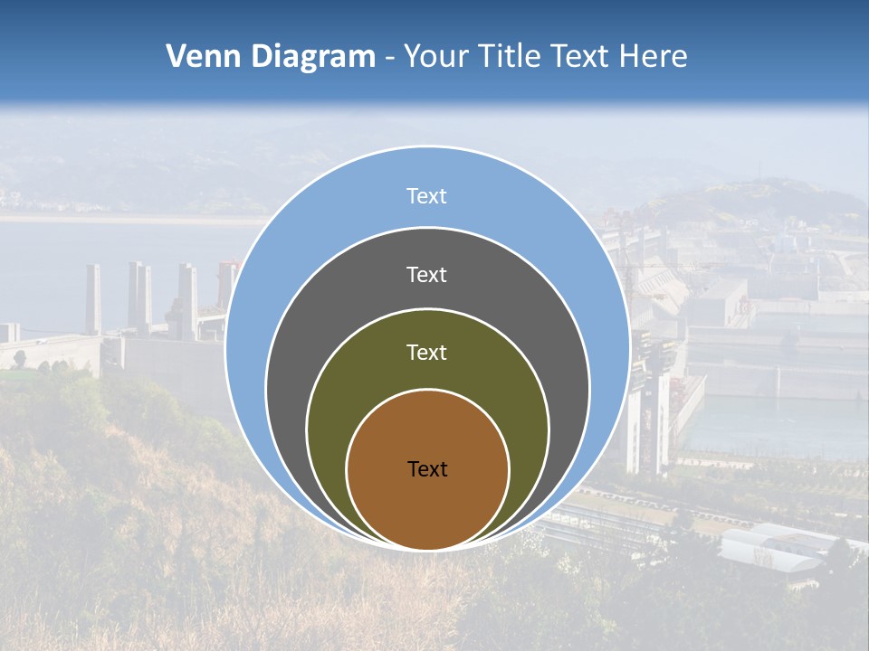 A Power Plant On A Hill Overlooking A Body Of Water PowerPoint Template