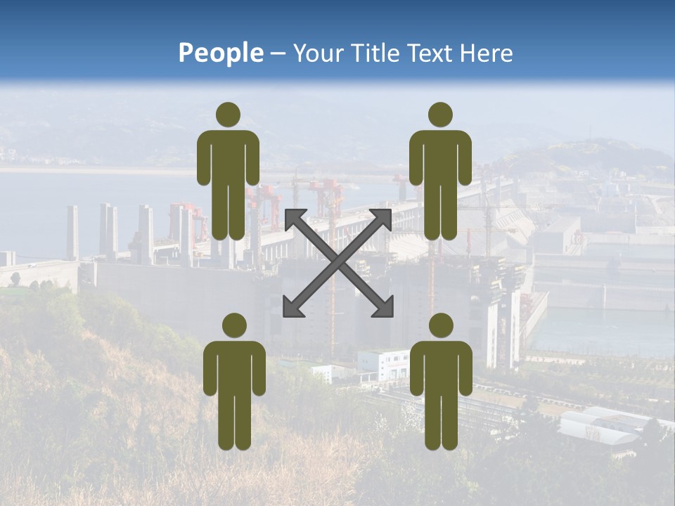 A Power Plant On A Hill Overlooking A Body Of Water PowerPoint Template