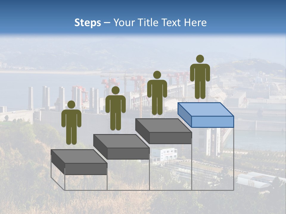 A Power Plant On A Hill Overlooking A Body Of Water PowerPoint Template