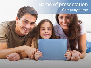 Daughter Cute Carpet PowerPoint Template