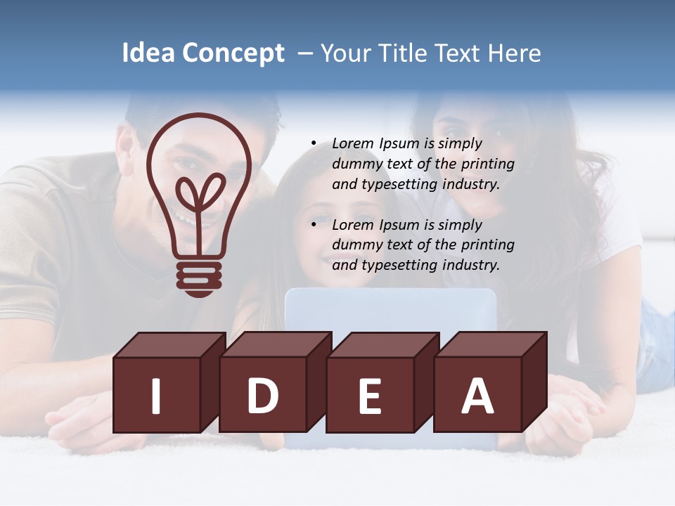 Daughter Cute Carpet PowerPoint Template