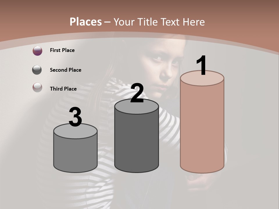 Emotion Pretty Caucasian PowerPoint Template