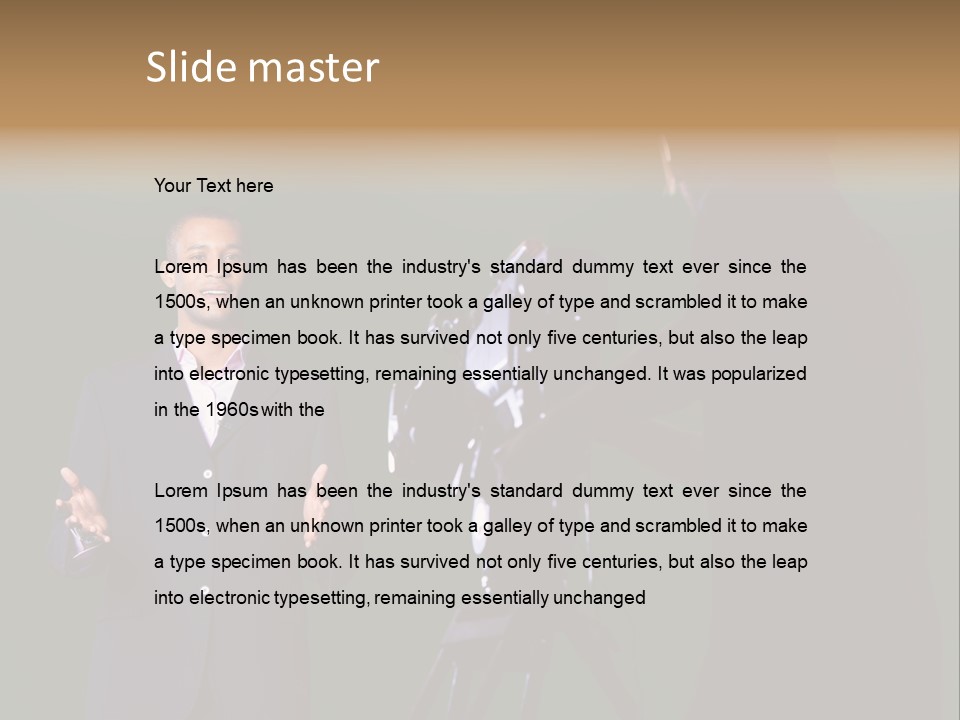 Standing Horizontal Technician PowerPoint Template