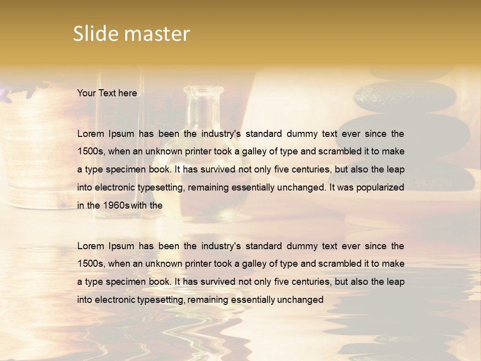 A Vase With Flowers And Rocks On A Table PowerPoint Template