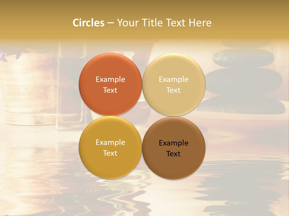 A Vase With Flowers And Rocks On A Table PowerPoint Template