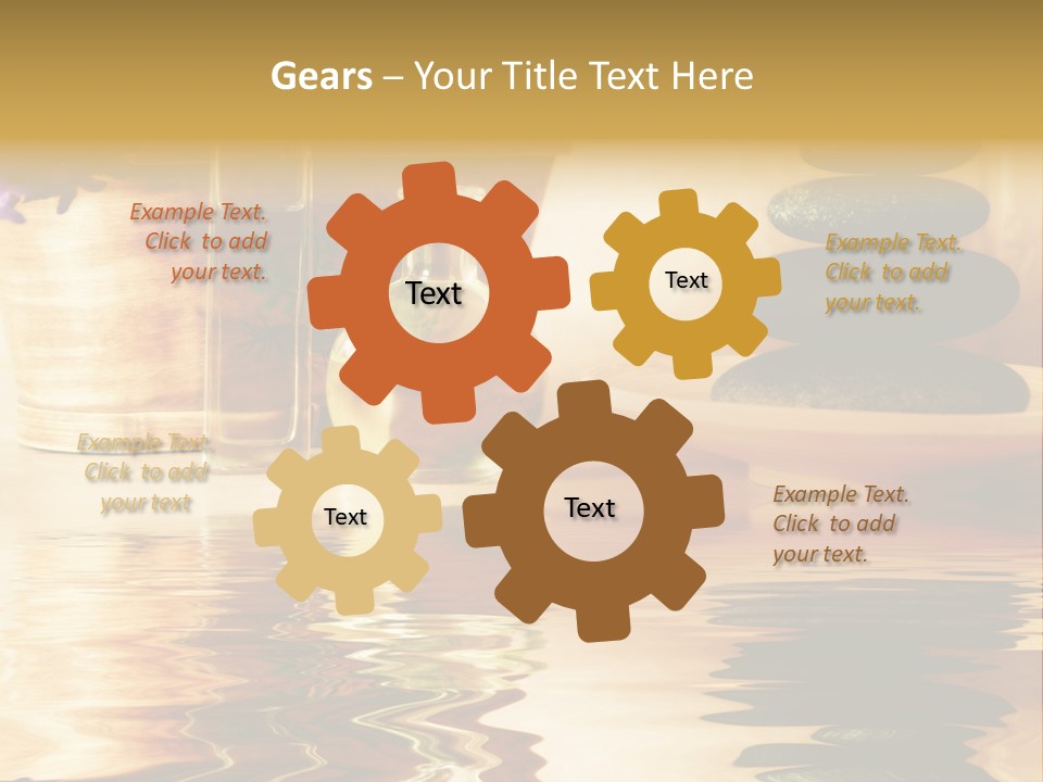 A Vase With Flowers And Rocks On A Table PowerPoint Template