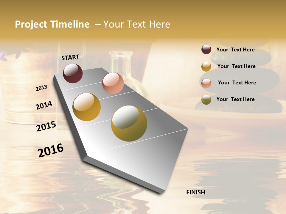 A Vase With Flowers And Rocks On A Table PowerPoint Template