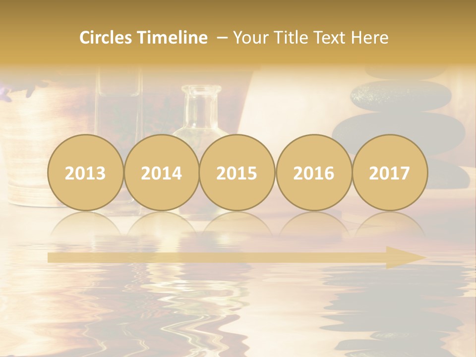 A Vase With Flowers And Rocks On A Table PowerPoint Template