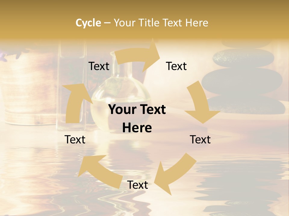 A Vase With Flowers And Rocks On A Table PowerPoint Template