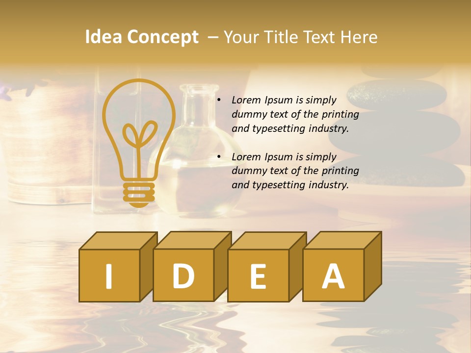 A Vase With Flowers And Rocks On A Table PowerPoint Template