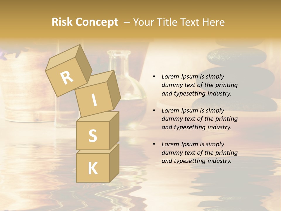 A Vase With Flowers And Rocks On A Table PowerPoint Template