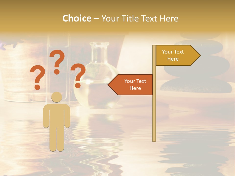 A Vase With Flowers And Rocks On A Table PowerPoint Template