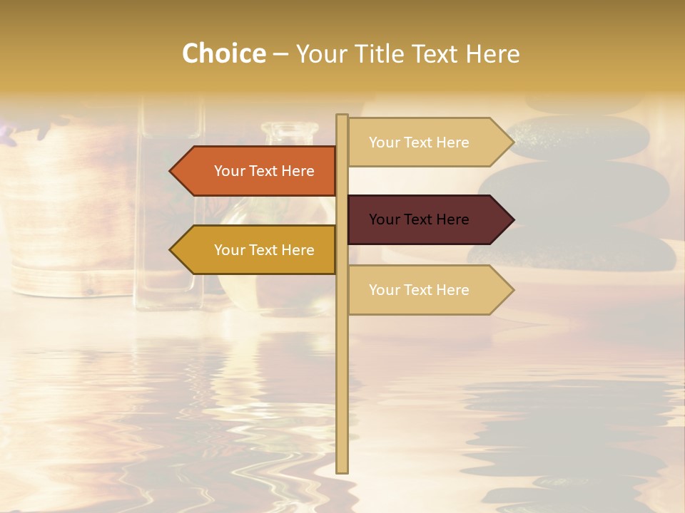 A Vase With Flowers And Rocks On A Table PowerPoint Template