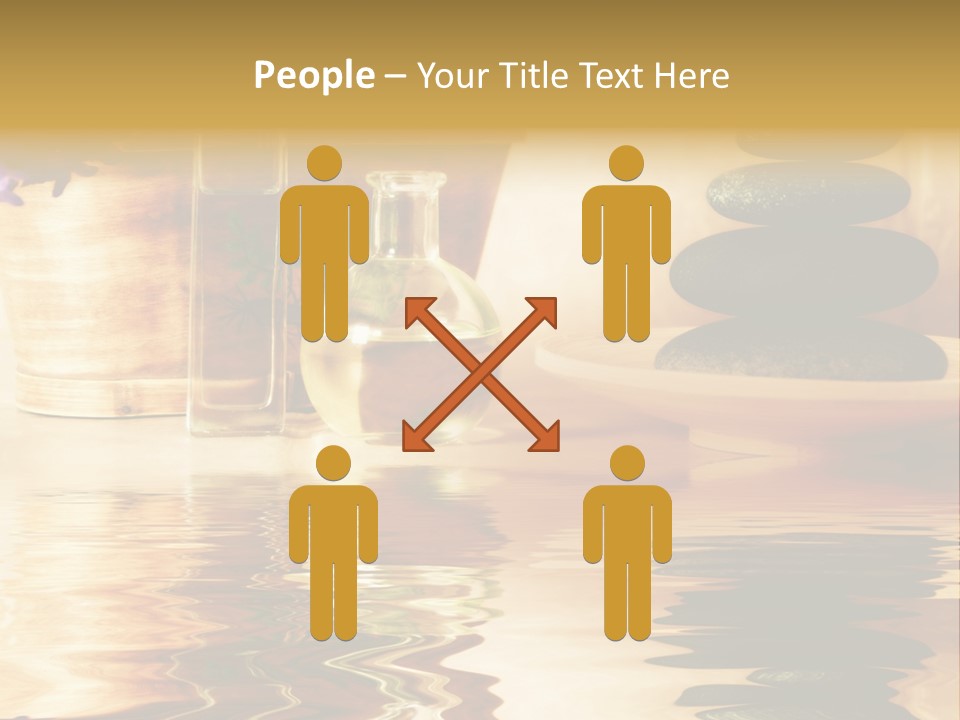 A Vase With Flowers And Rocks On A Table PowerPoint Template