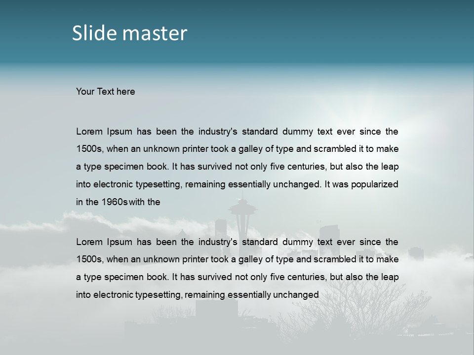 Space Needle Seattle Blue PowerPoint Template