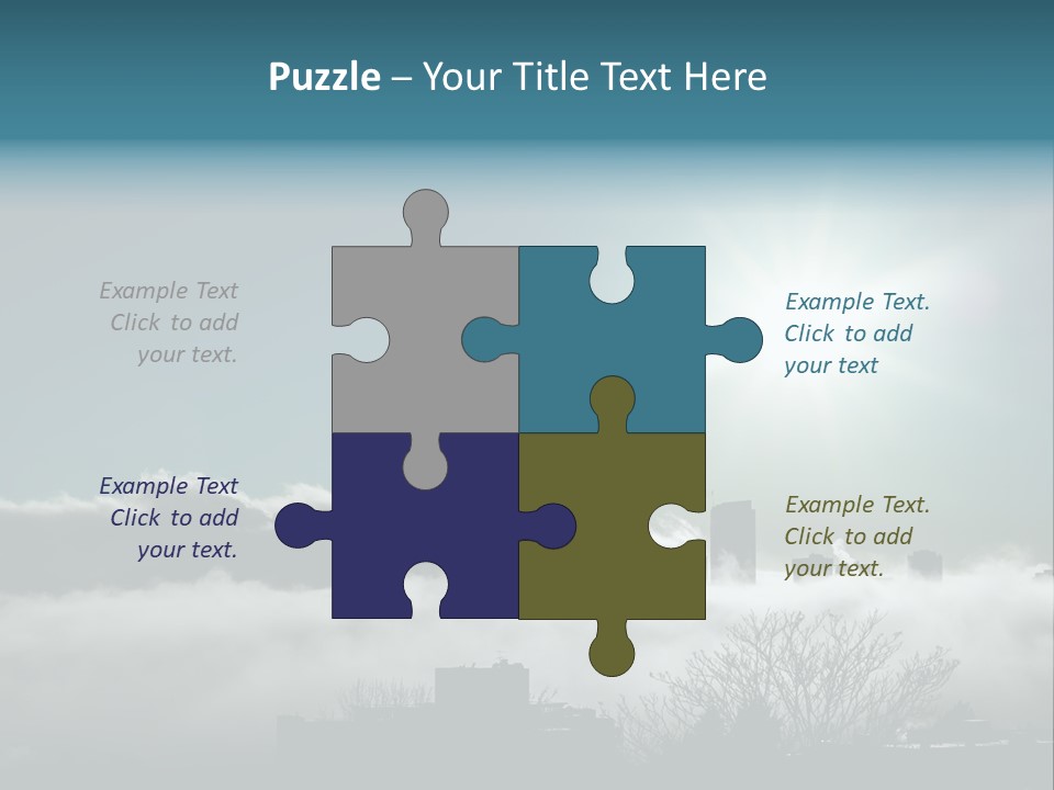 Space Needle Seattle Blue PowerPoint Template