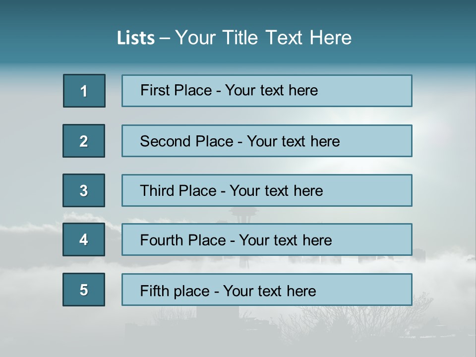 Space Needle Seattle Blue PowerPoint Template