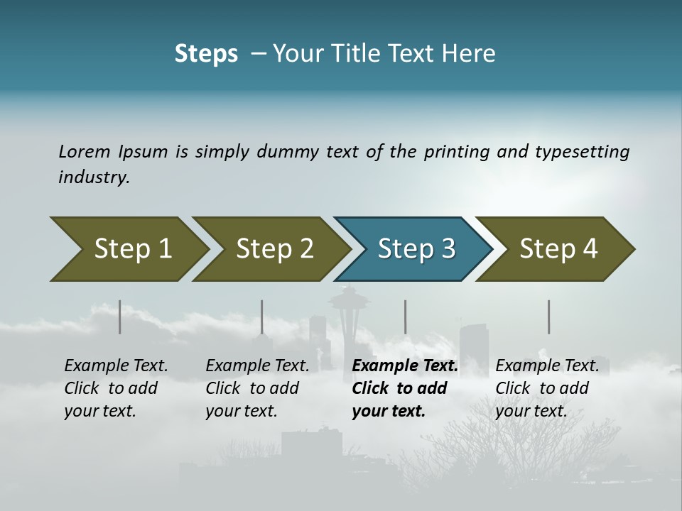 Space Needle Seattle Blue PowerPoint Template