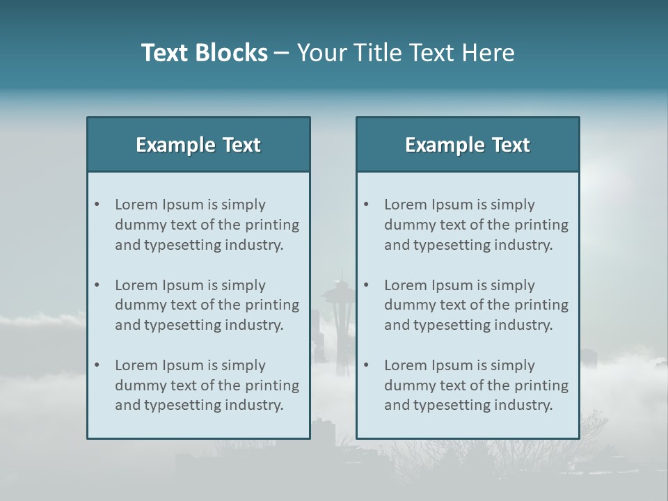 Space Needle Seattle Blue PowerPoint Template