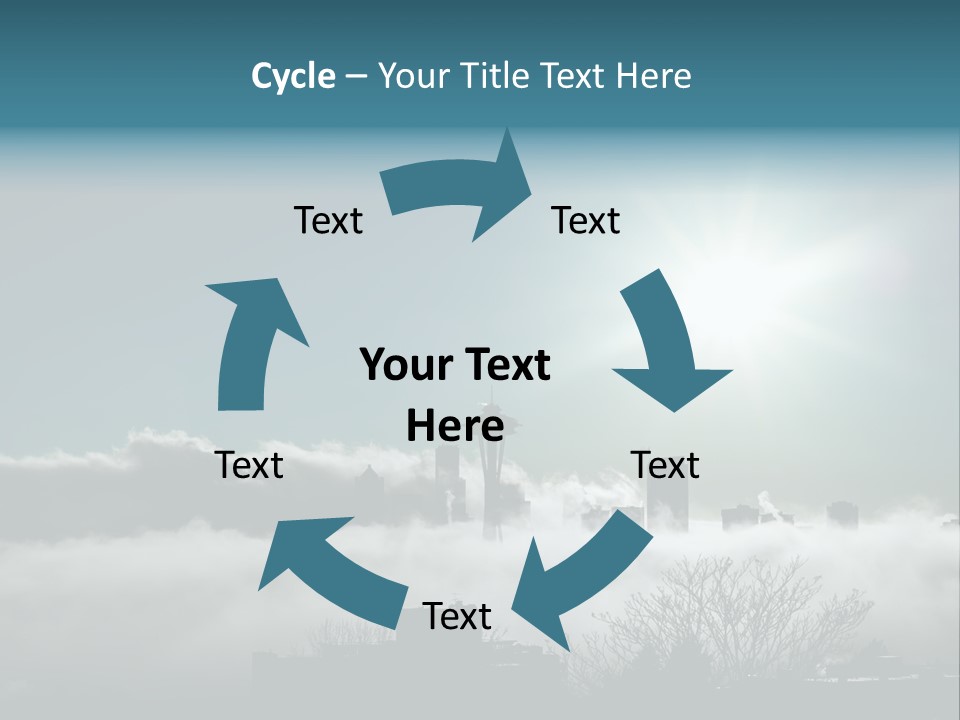 Space Needle Seattle Blue PowerPoint Template