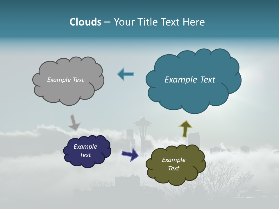 Space Needle Seattle Blue PowerPoint Template