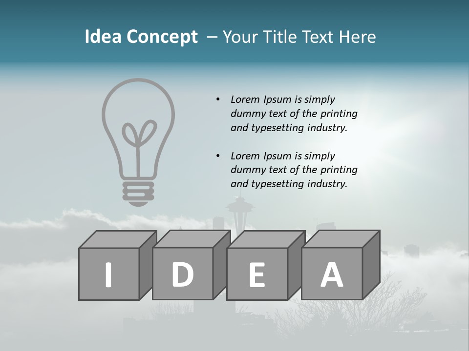 Space Needle Seattle Blue PowerPoint Template