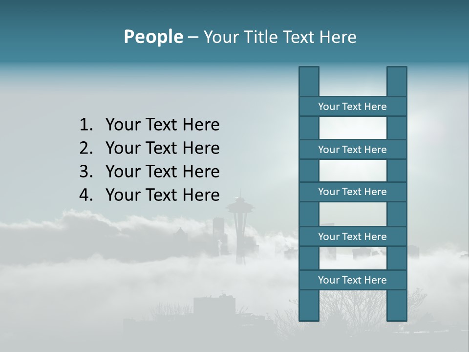 Space Needle Seattle Blue PowerPoint Template