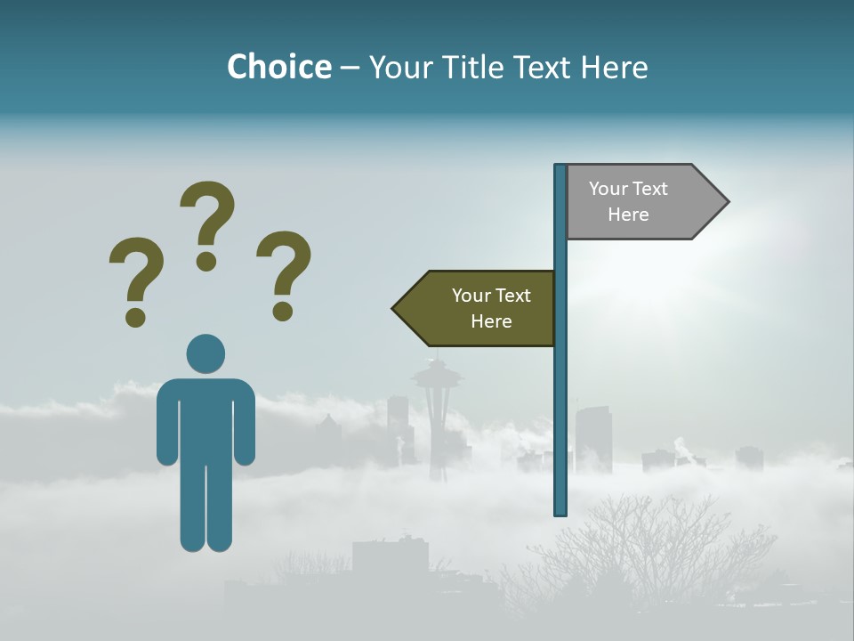 Space Needle Seattle Blue PowerPoint Template