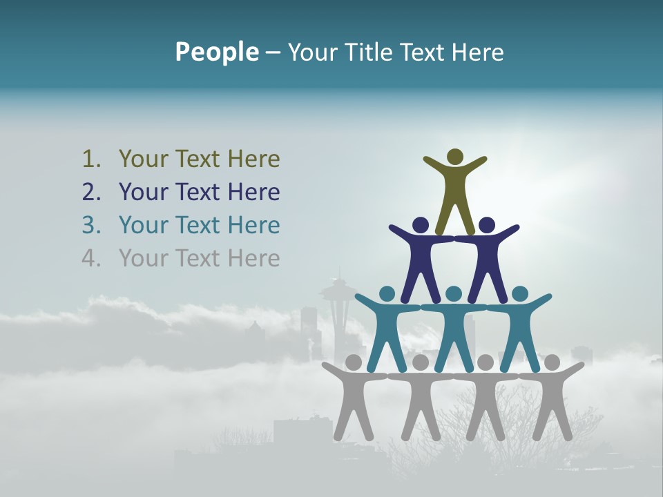 Space Needle Seattle Blue PowerPoint Template