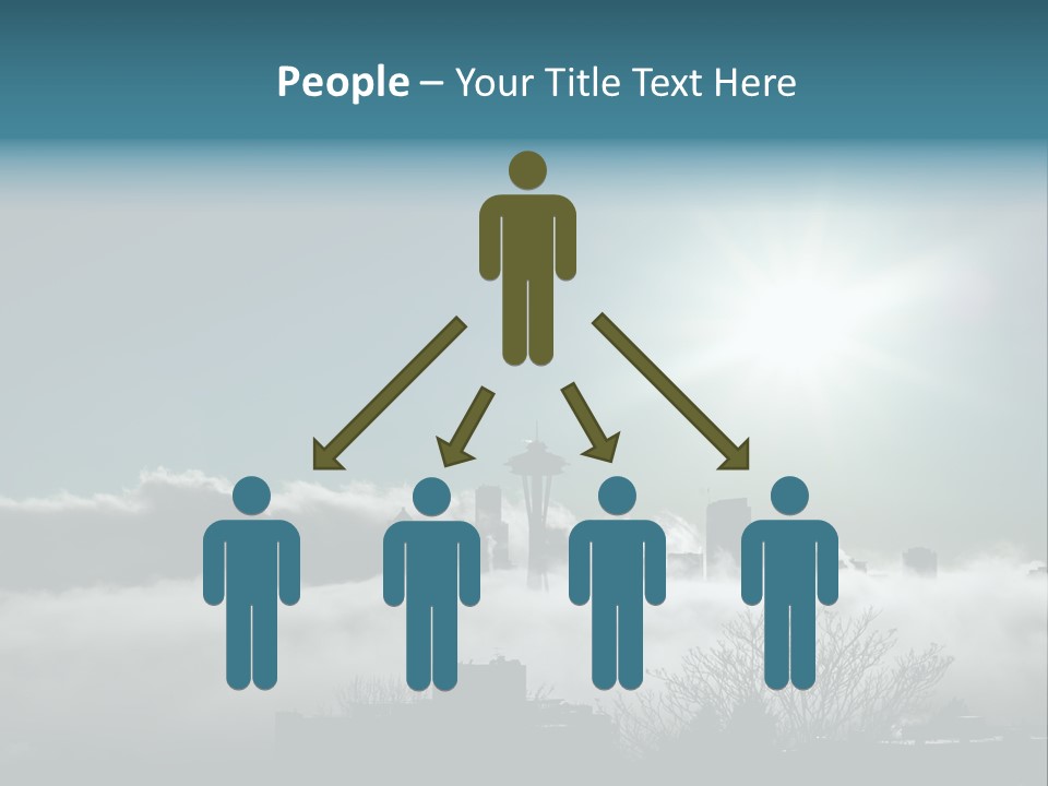 Space Needle Seattle Blue PowerPoint Template