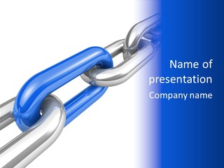 Blue Chain Closeup PowerPoint Template