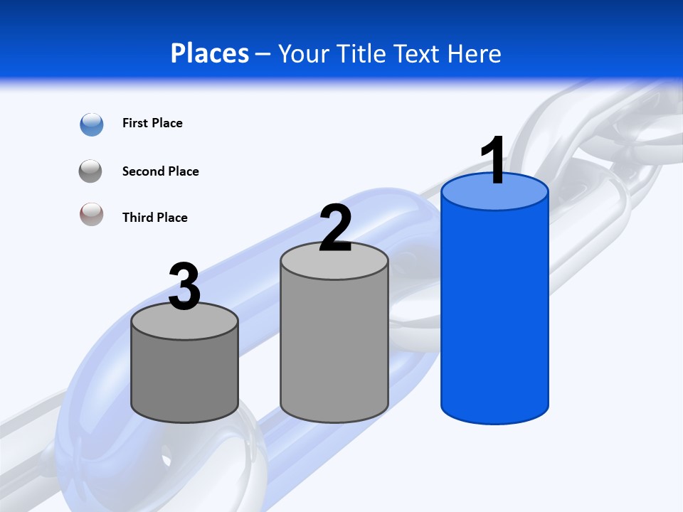 Blue Chain Closeup PowerPoint Template