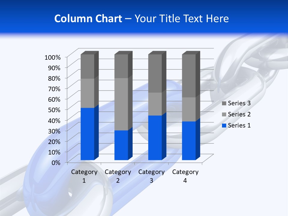 Blue Chain Closeup PowerPoint Template
