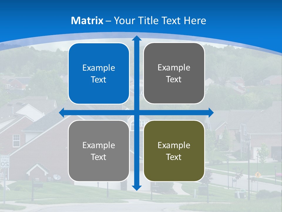 A Neighborhood With Houses And Trees In The Background PowerPoint Template