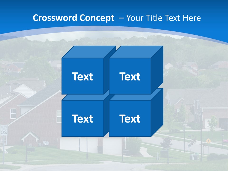 A Neighborhood With Houses And Trees In The Background PowerPoint Template