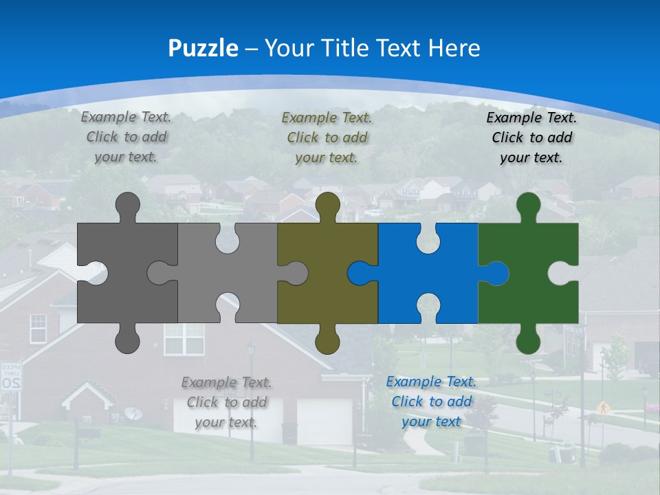 A Neighborhood With Houses And Trees In The Background PowerPoint Template