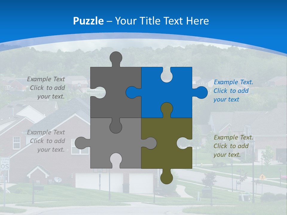 A Neighborhood With Houses And Trees In The Background PowerPoint Template