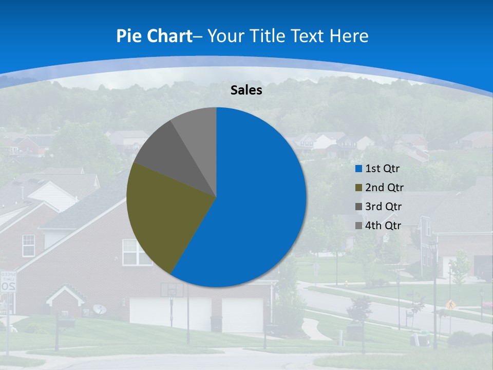 A Neighborhood With Houses And Trees In The Background PowerPoint Template